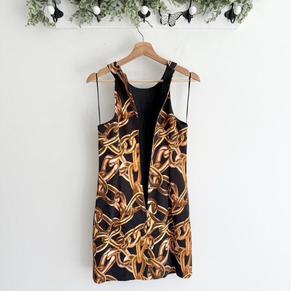 NEW Trina Turk Women’s Black Halter Sleeveless Chain Printed Sheath Dress Size 2 - Picture 6 of 6